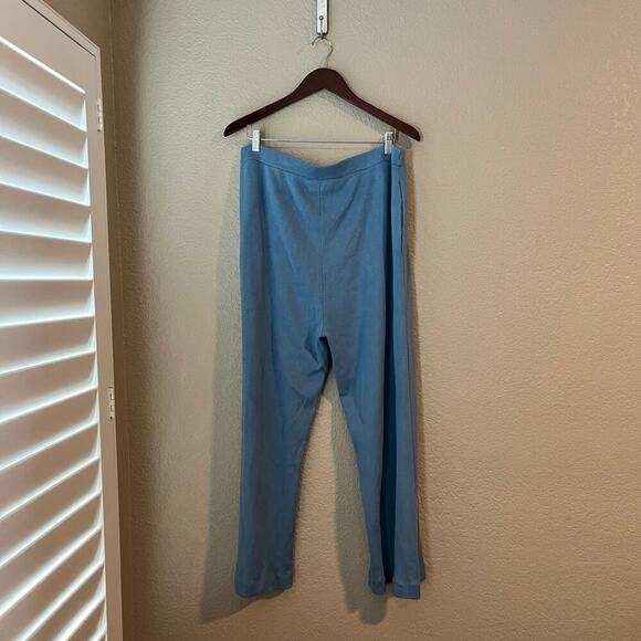 St. John Modal Cotton Wool Lounge Pant Soft Blue XL Warm Wide Leg - Picture 5 of 8